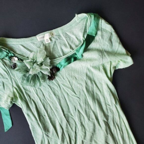 🌼J.crew Green Soft Shirt 100% cotton - Picture 3 of 8